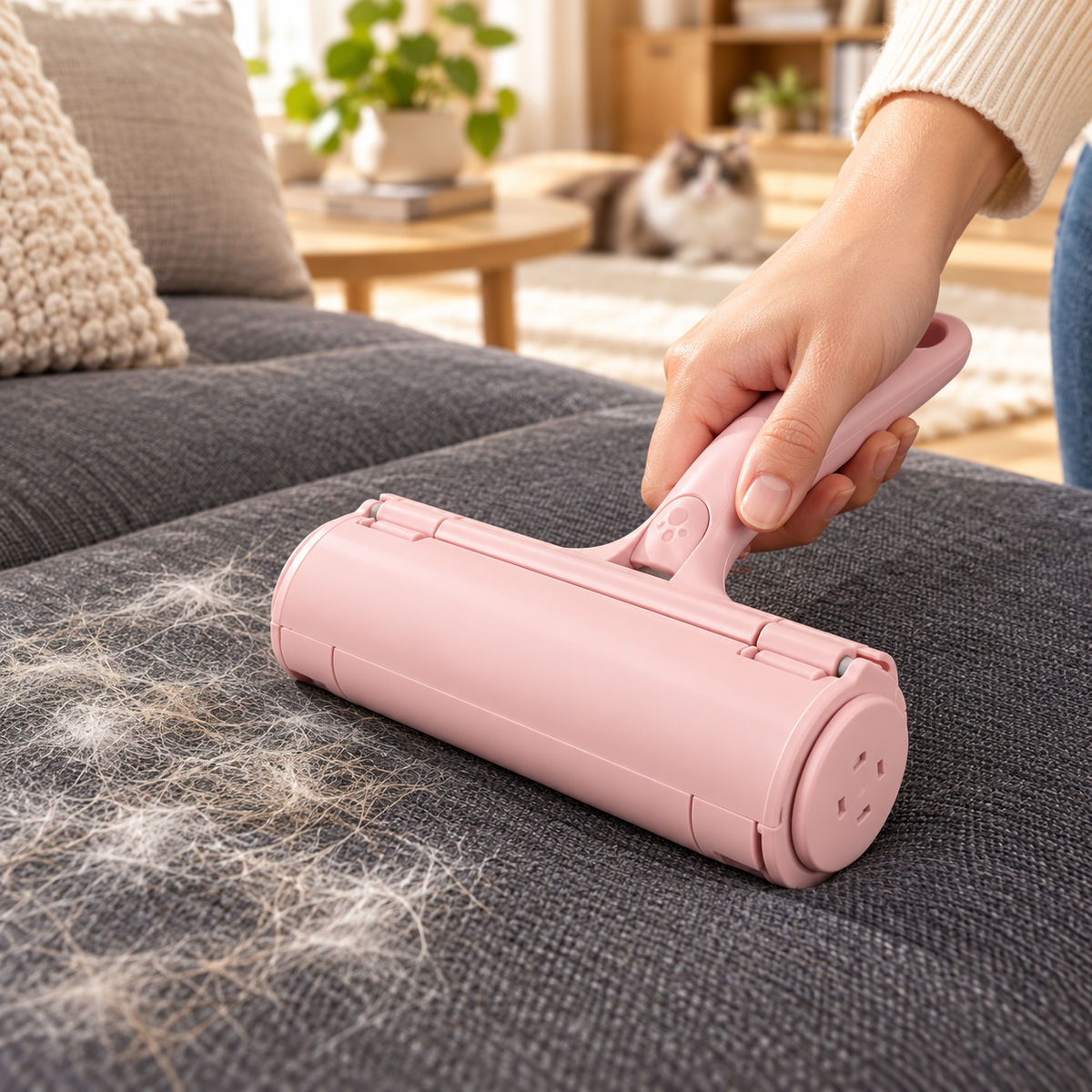 Reusable Pet Hair Remover Roller for Sofas and Fabric Surfaces