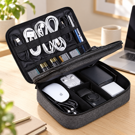 Double Layer Travel Cable Organiser Bag
